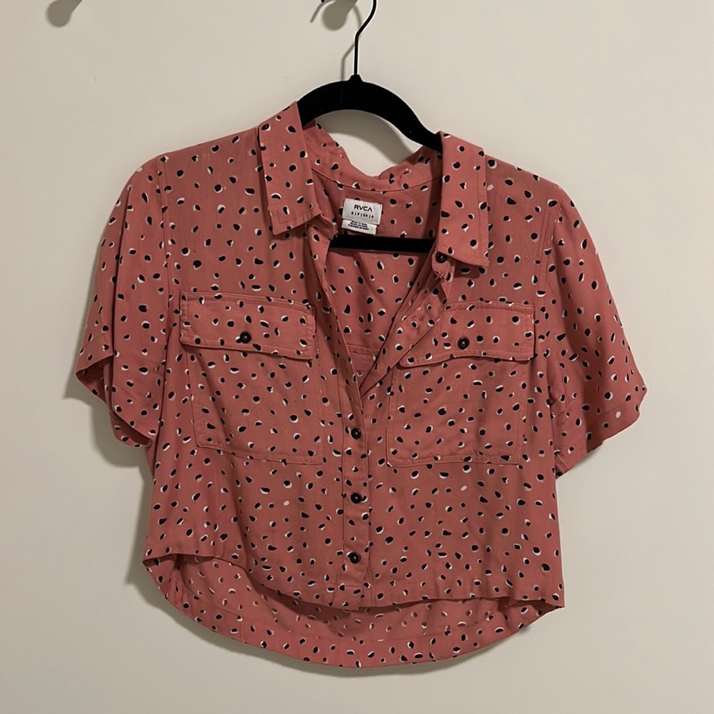 RVCA cropped button up